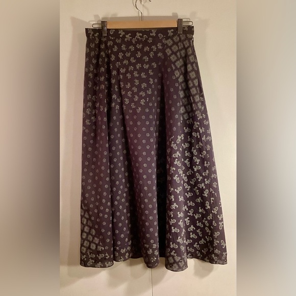 Coldwater Creek long purple cotton  skirt with metal beading detail medium P - Picture 1 of 9